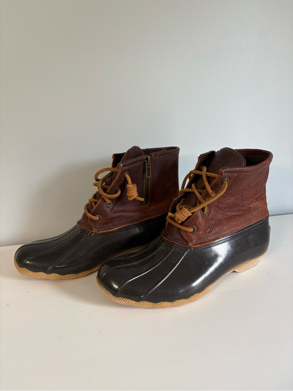 Sperry Top-Sider Saltwater Duck Boots Brown Size 7 Waterproof Leather Rain Boot - Picture 8 of 10